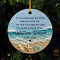 "As You Stand Upon The Shore" Personalized Memorial Ceramic Ornament - Custom Bereavement Gift