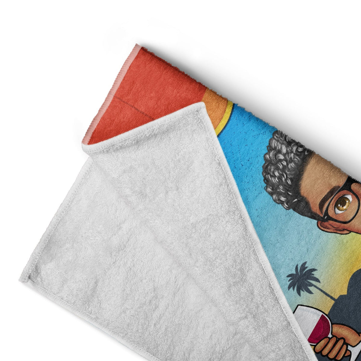 Personalized Beach Towel: Custom Cartoon Characters for Best Friends & Family
