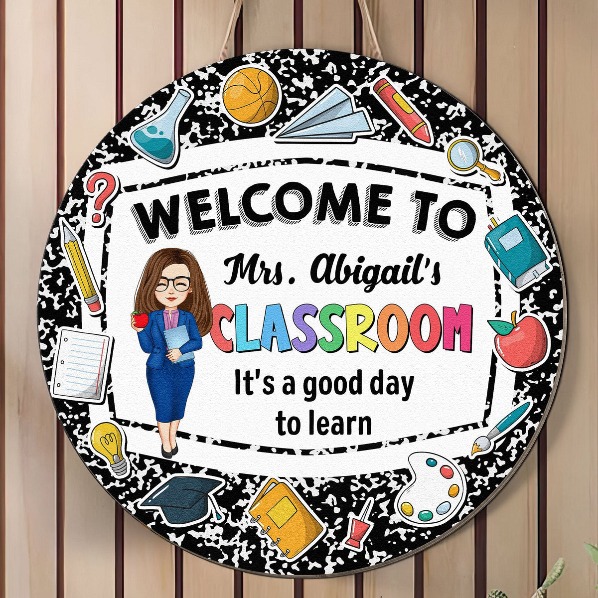 Personalized Classroom Wood Sign for Teachers: Welcome to My Classroom
