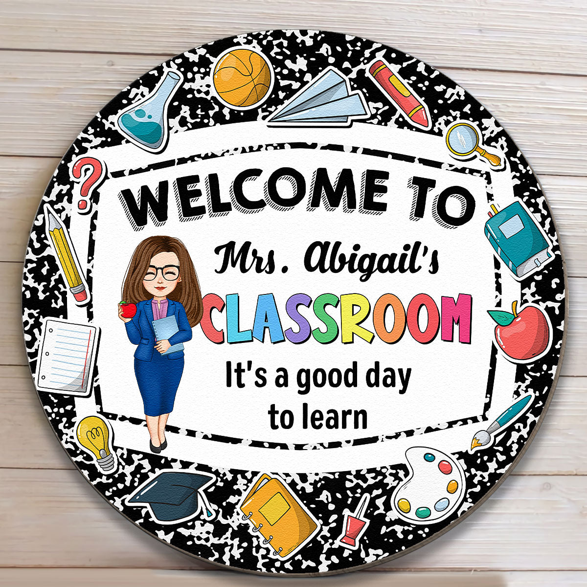 Personalized Classroom Wood Sign for Teachers: Welcome to My Classroom
