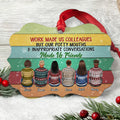 Personalized Funny Coworker Christmas Ornament: 'Work Made Us Friends'