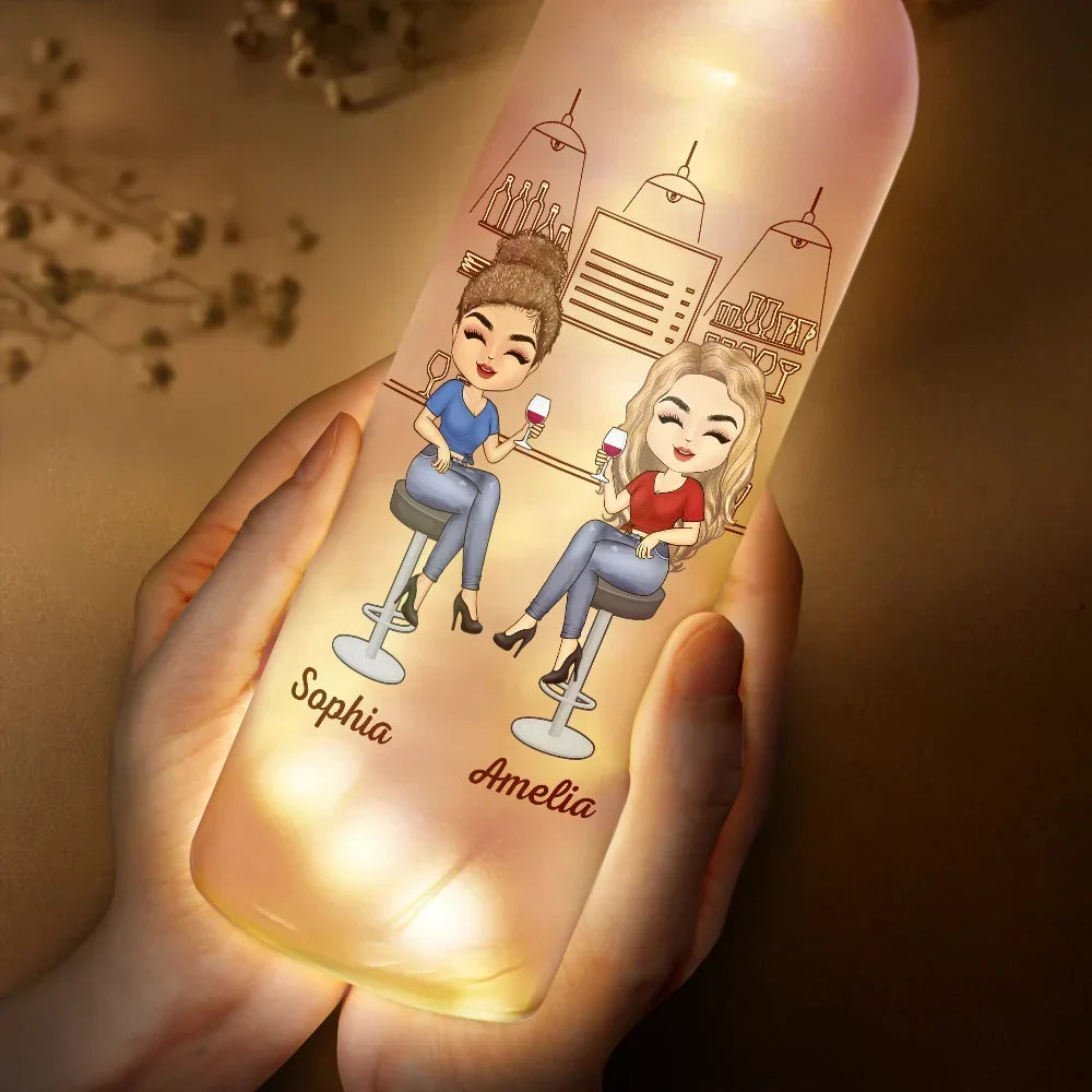 Personalized Funny Best Friend Bottle Light: Bonding Over Alcohol & Sanity