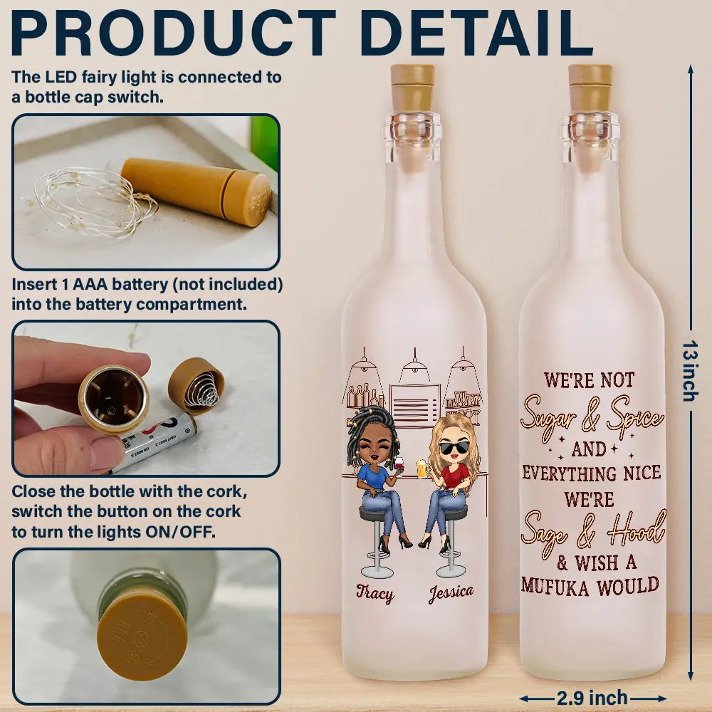 Personalized Funny Best Friend Bottle Light: Bonding Over Alcohol & Sanity