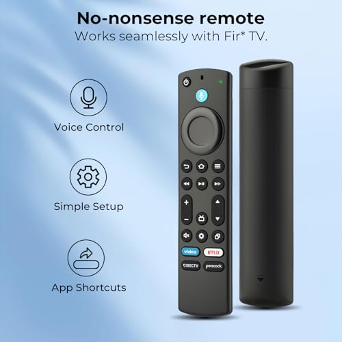 Replacement Remote for Fire Smart TV, with Voice Control | for Insignia/Toshiba/TCL/Hisense Fire Smart TV, Simple Setup, 1-Year Warranty - Not for Roku OS