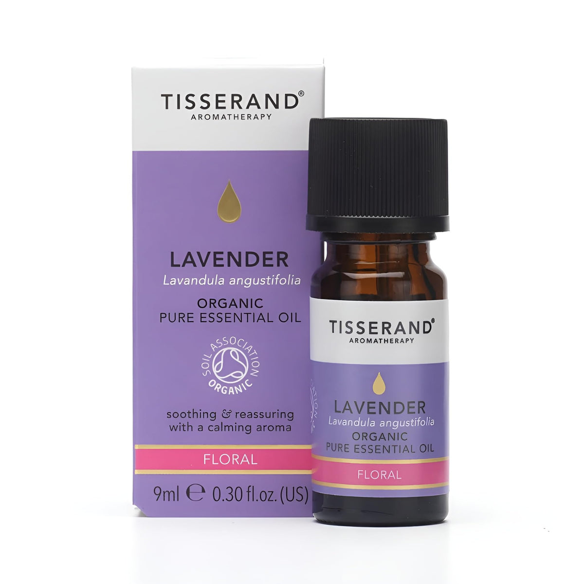 Tisserand Lavender Organic Essential Oil - 9ml | Calming Lavender Aroma, 100% Natural Pure Essential Oils, Uncompromising Quality, Certified Vegan