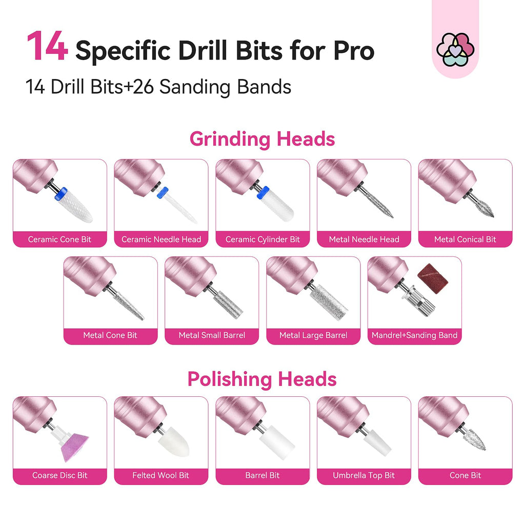 SAVILAND Nail Drill Professional 40000 RPM Cordless for Thick Acrylic Nails