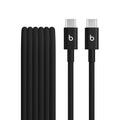 Beats USB-C to USB-C Woven Cable Fast Charging Durable/Tangle-Free Compatible Charger for Apple & Android Devices (1.5 m, 5 ft) - Bolt Black
