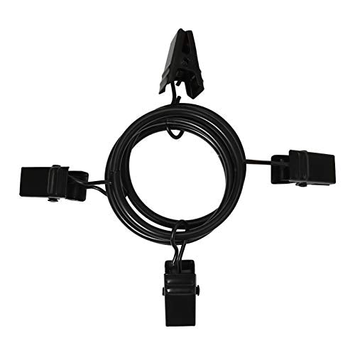 AMZSEVEN 40 Pack Metal Curtain Rings with Clips, 1.26 in ID, Black | Curtain clip rings fit rods up to 1 inch in diameter; securely hold curtains, baby pants on hangers and hair bows