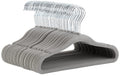 Amazon Basics Kids Space Saving Velvet Non-Slip Clothes Hangers with Shoulder Notches for Infant and Toddler, Sturdy, 11.6", Gray, 50-Pack