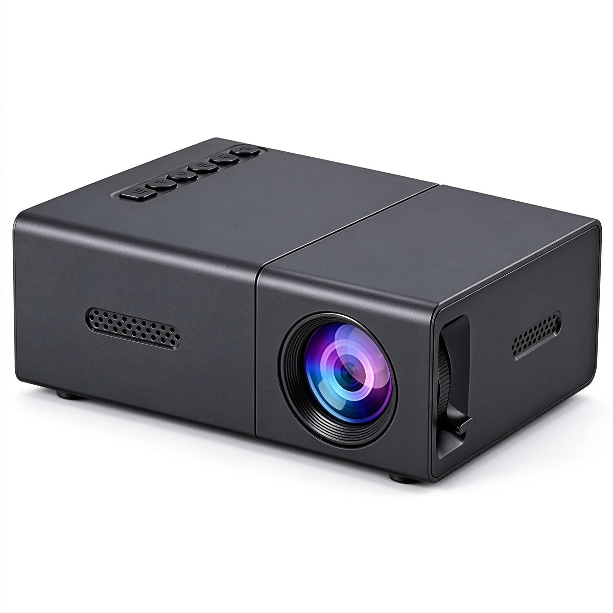 Portable LCD Projector, Mini Portable Projection Angle Adjustable LED Projector for Home Theater-Black