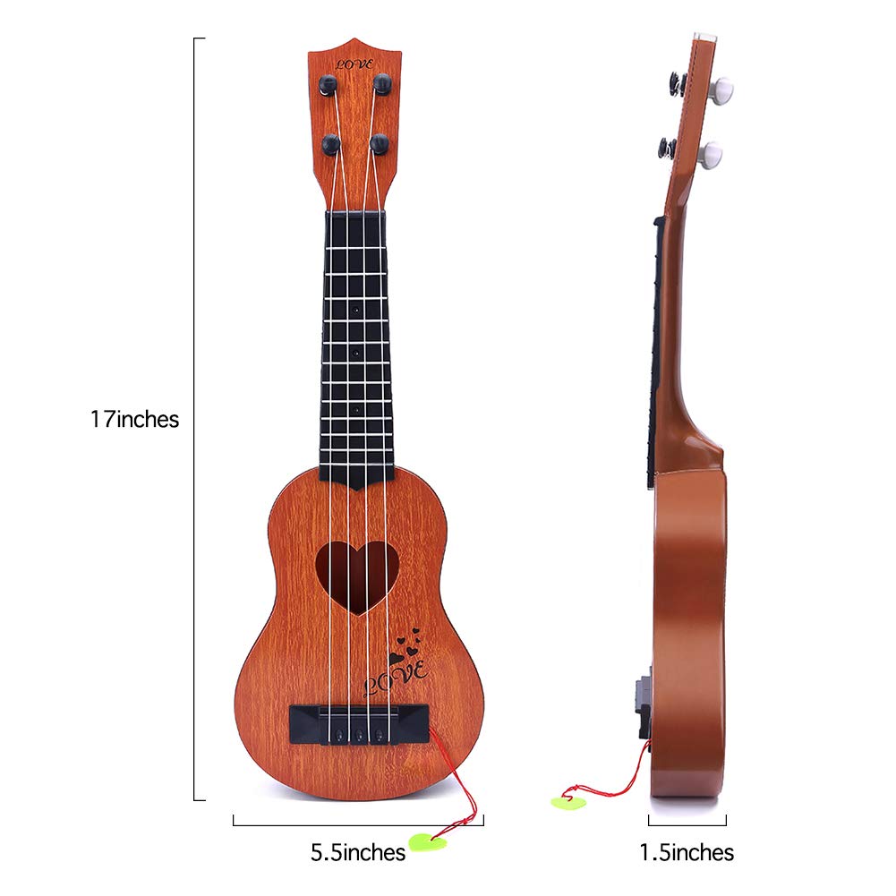 YEZI Toy Classical Ukulele Guitar Musical Instrument for Boys Girls | Mini Guitar Toy with Pick, Educational Musical Instrument for Preschool Boys Girls, Early Learning Music Toy for Ages 3+