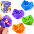 KLT Fidget Sensory Toys for Kids: Quiet Silicone Sensory Flip Cube with Textures - Calming Toys for Autism Kids Stress Reduce - ADHD Fidget Toys for Classroom Focus