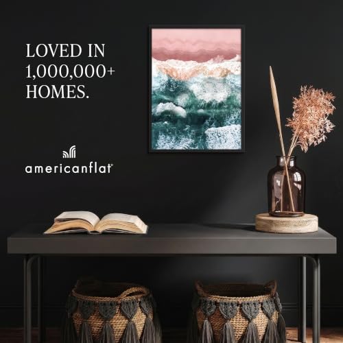 Americanflat 18x24 Poster Frame - Slim Molding - Black | Polished plexiglass front, hangs vertical or horizontal, sawtooth hangers included, secure turn-tab backing