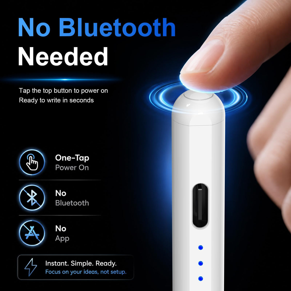 HATOKU Stylus Pen for Apple iPad 2018-2026 Magnetic for Note-Taking Drawing | 15Min Fast Charge iPad Pencil with High Precision, Tilt Sensitivity, Palm Rejection on iPad 6-11/Air/Pro/Mini, No Pairing