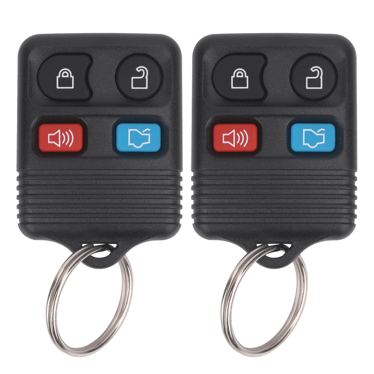 Vurkcy Keyless Entry Remote Key Fob Compatible with Ford Escape Explorer Expedition Focus Fusion Mustang Taurus, Lincoln, Mercury, Mazda, Replacement for CWTWB1U345, 4 Button (Pack of 2)