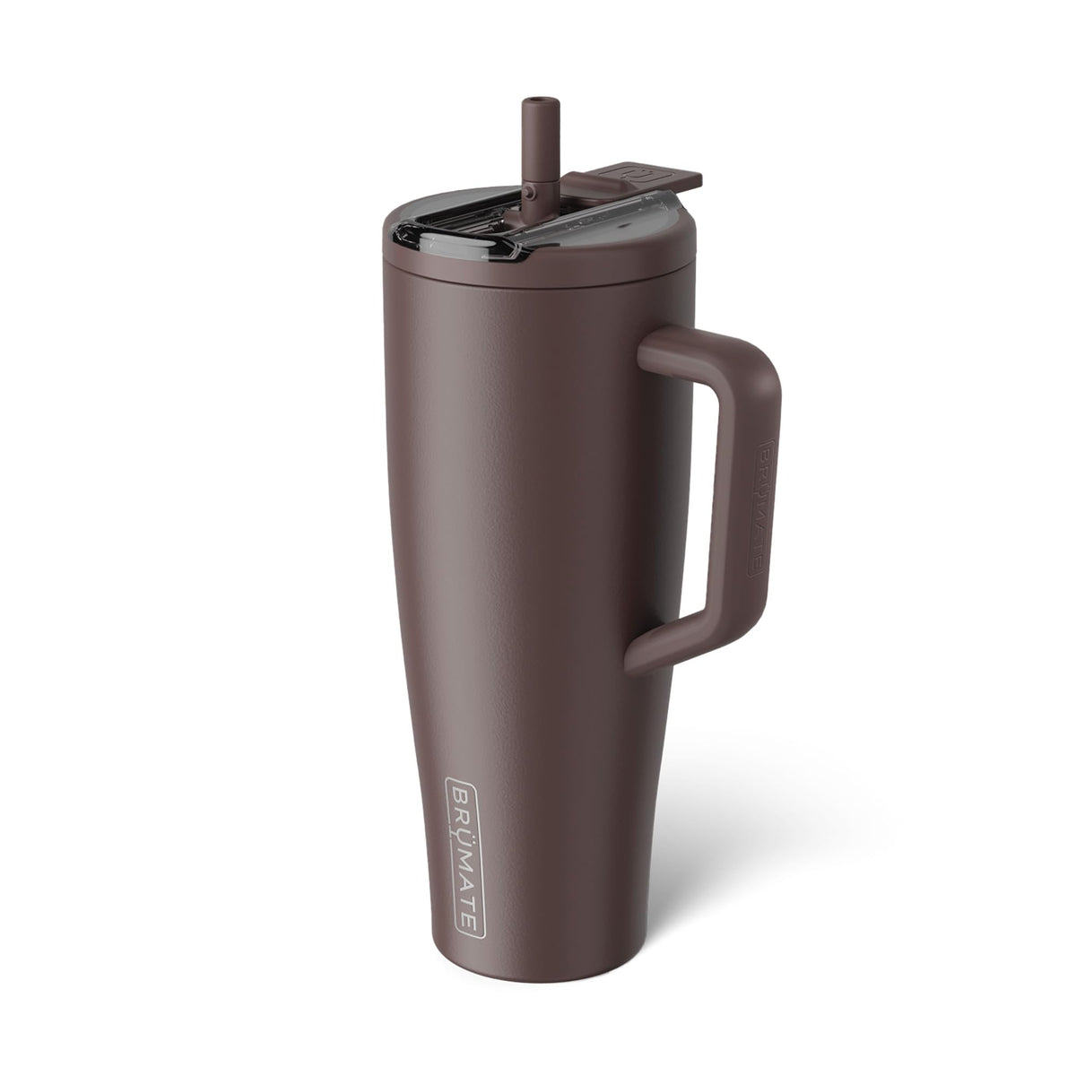 BrüMate Era Flip 40oz Tumbler with 100% Leakproof Covered Straw Lid | Hygienic Covered Straw | Insulated Stainless Steel Water Bottle with Handle | Cup Holder Friendly | BPA-Free (Java)