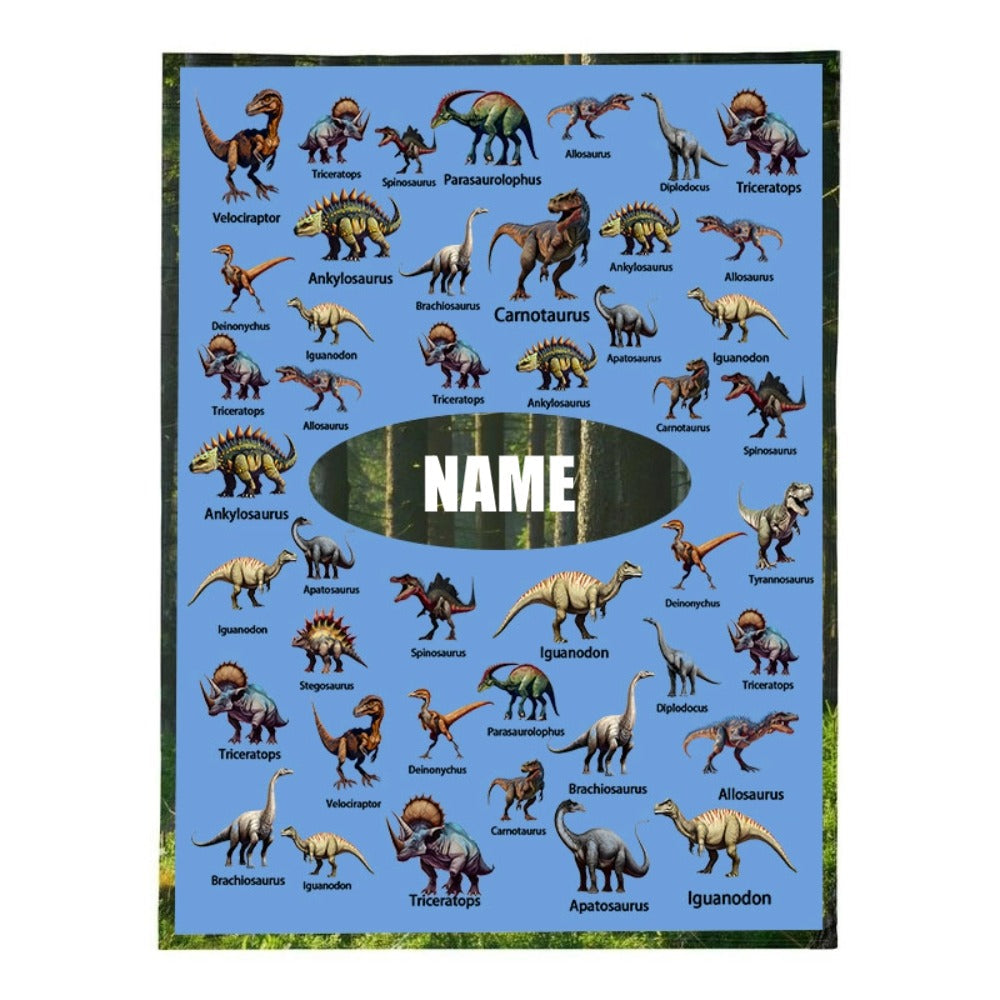 Personalized Dinosaur Adventure Blanket - Customize Your Name
