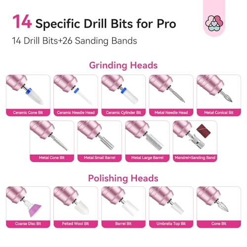 SAVILAND Nail Drill Professional 40000 RPM Cordless for Thick Acrylic Nails