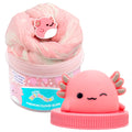 Original Squishmallows Scented Slime Jar, Cotton Candy, Archie the Axolotl | Premium Cloud Slime with Mix Ins, Rubber Charm & Topper Jar, Sensory Toys for Kids, Party Favors and Goodie Bag Stuffers