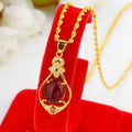 Elegant Four-Leaf Clover Teardrop Necklace