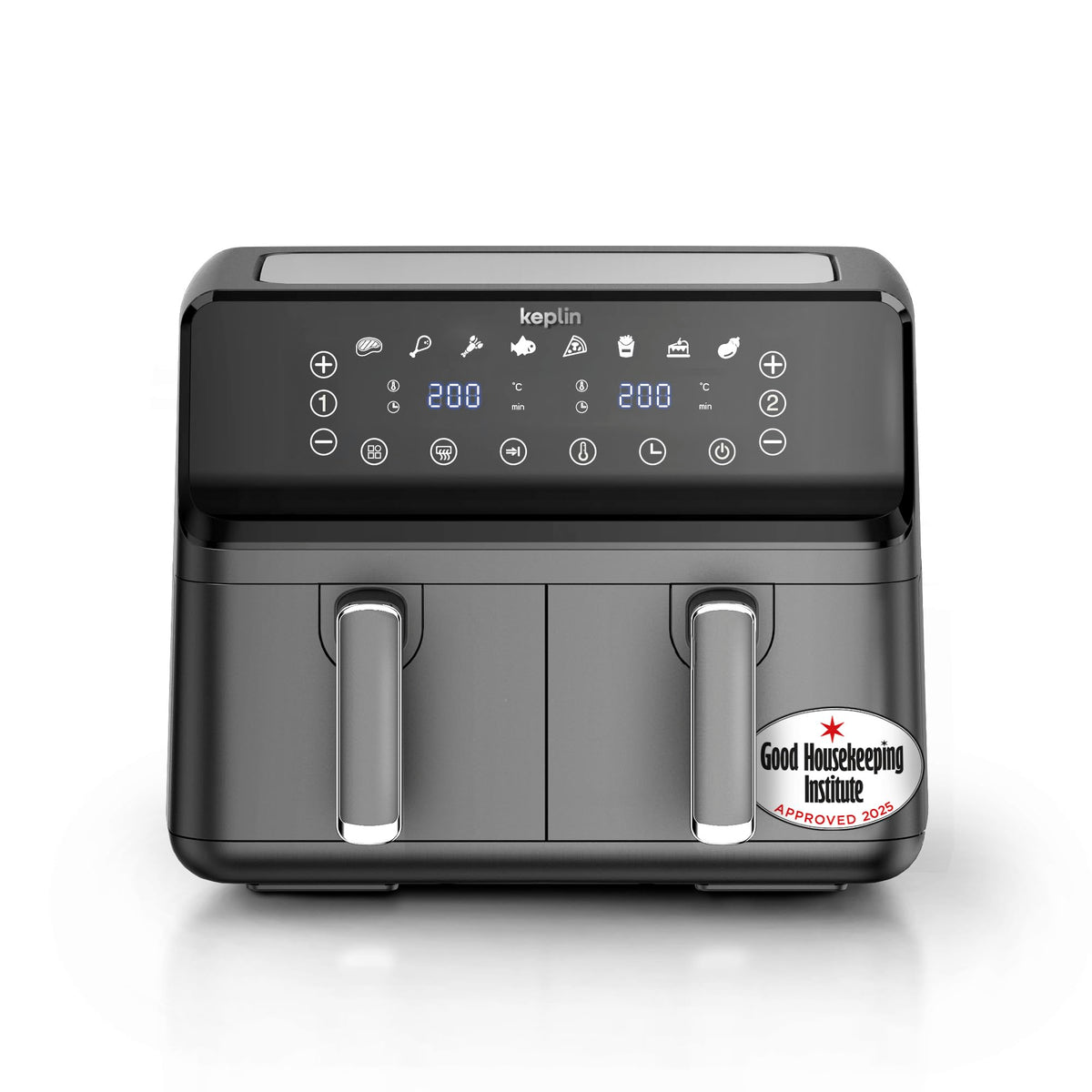 Keplin 9L Dual Zone Air Fryer - 8in1 Cooking Functions - 2700W Energy-Saving Cooker - Extra-Large Capacity for Healthy Meals - Roast, Bake, Dehydrate, Reheat,- Family Size -2 Years Warranty