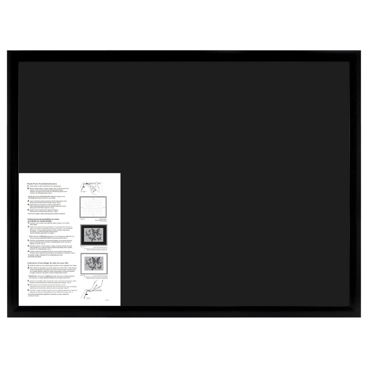 MCS Puzzle Frame, 20x27, Black, Wall-Mounted | Wall-Mounted Black Frame For Finished Puzzles, Preserves And Displays Completed Artwork