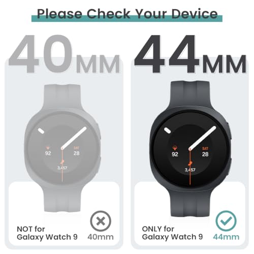 Tensea [5+5Pack for Samsung Galaxy Watch 8/9 Screen Protector Case 44mm | Hard PC Bumper/HD Tempered Glass Protective Film Accessories, Face Cover Set, Galaxy Watch 8/9 44 mm Case for Women Men