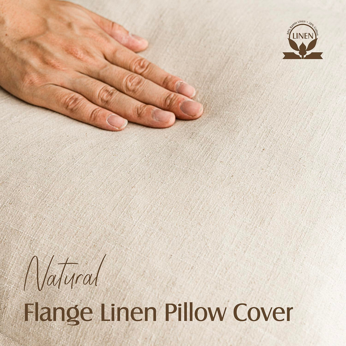 Foindtower Linen Solid Decorative Throw Pillow Covers 20x20 Natural Beige | Pack of 2 Boho Farmhouse Pillowcase,Accent Neutral Cushion Covers,Morden Home Decor for Chair Couch Sofa Bedroom Living Room