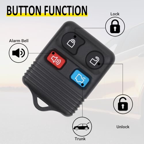 Vurkcy Keyless Entry Remote Key Fob Compatible with Ford Escape Explorer Expedition Focus Fusion Mustang Taurus, Lincoln, Mercury, Mazda, Replacement for CWTWB1U345, 4 Button (Pack of 2)