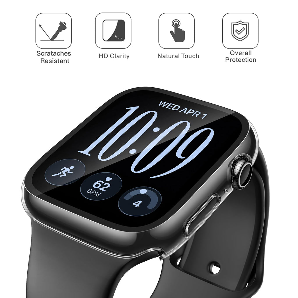 Misxi 2-Pack Hard Case for 46mm Apple Watch Series 12 (2026) | Cover with 9H Tempered Glass Screen Protector for 12, Ultra-Thin Anti-Fall Protection Anti-Scratch, Crystal Transparent