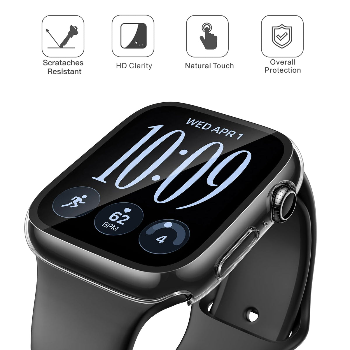 Misxi 2-Pack Hard Case for 46mm Apple Watch Series 12 (2026) | Cover with 9H Tempered Glass Screen Protector for 12, Ultra-Thin Anti-Fall Protection Anti-Scratch, Crystal Transparent