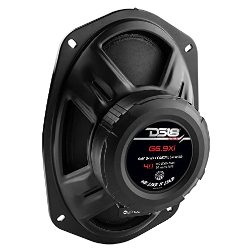 DS18 G6.9Xi GEN-X 6x9 3-Way Coaxial Speakers 180 Watts 4-Ohm with Mylar Dome Tweeters - Grill Included - Full Range Speaker Great for Car Stereo Sound System - Pair