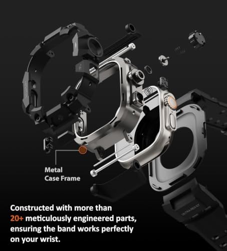 ULTIMAL Rugged Case with Band for Apple Watch Ultra 4/3/2/1, 49mm Black | Military-Grade Shockproof Bumper Cover with Tactical Band Men, Built for Rugged Protection, Secure Fit and Everyday Comfort