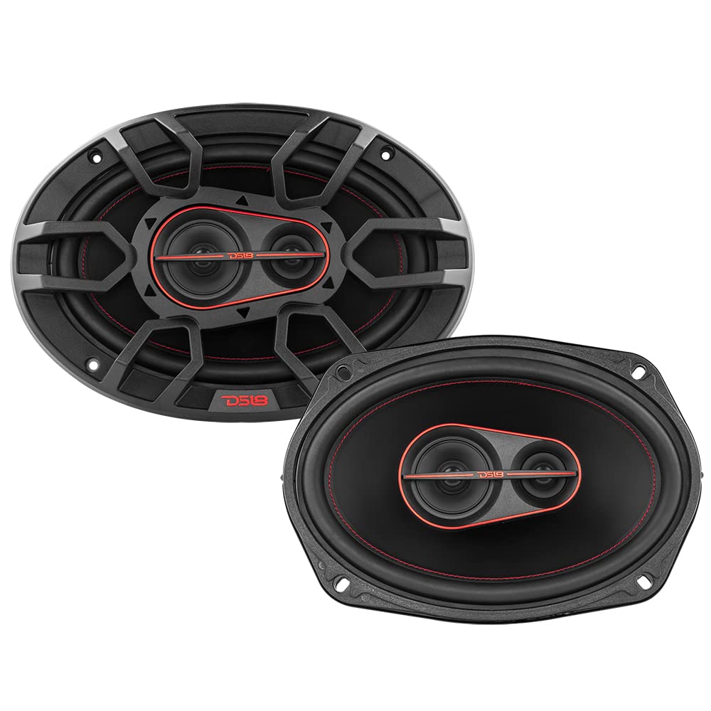 DS18 G6.9Xi GEN-X 6x9 3-Way Coaxial Speakers 180 Watts 4-Ohm with Mylar Dome Tweeters - Grill Included - Full Range Speaker Great for Car Stereo Sound System - Pair