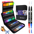 Artecho 72 Dual Tip Brush Pens with bag, Felt tip pens for adult colouring books, Colouring Pens for Adults, Calligraphy, Drawing, Sketching, Nylon tip for Artists, Beginners