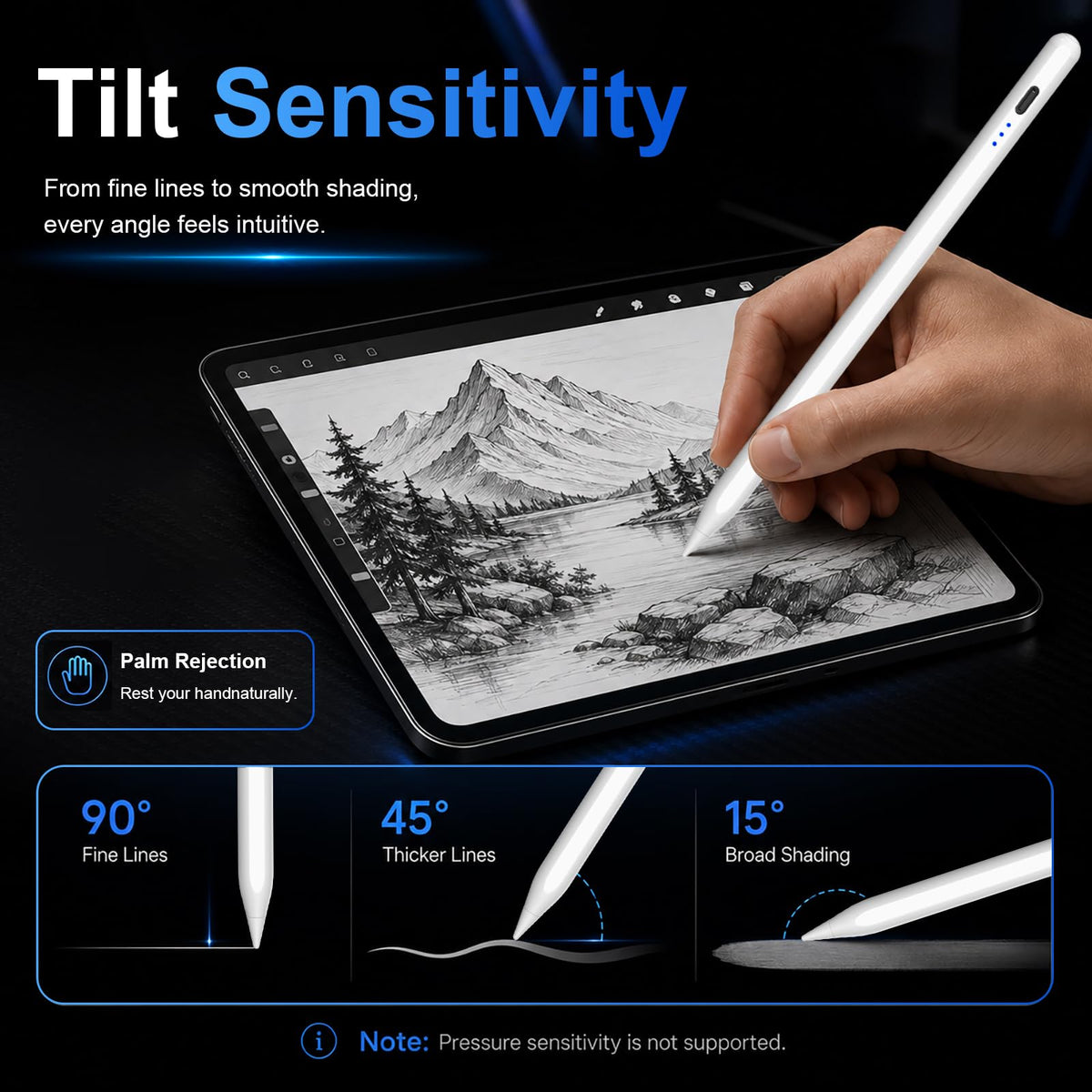 HATOKU Stylus Pen for Apple iPad 2018-2026 Magnetic for Note-Taking Drawing | 15Min Fast Charge iPad Pencil with High Precision, Tilt Sensitivity, Palm Rejection on iPad 6-11/Air/Pro/Mini, No Pairing