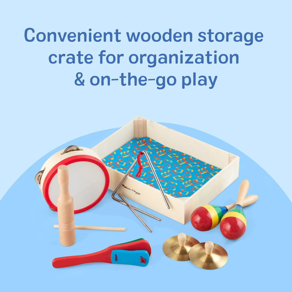 Melissa & Doug Band-in-a-Box Clap! Clang! Tap! - 10-Piece Musical Instrument Set