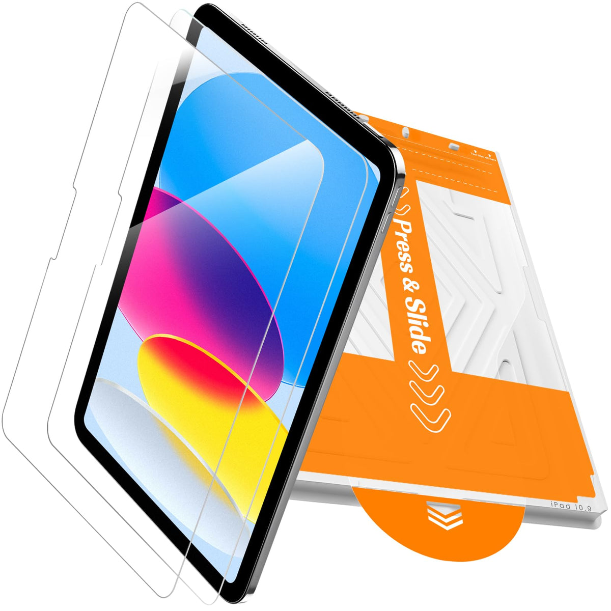 PandaShield 2 Pack for iPad 11th Gen A16/10th Gen 11/10.9" Screen Protector | 9H+ Tempered Glass,Easy-Install Tray,12FT Shatterproof,Apple Pencil Compatible,HD Clarity,Scratch Resistant,Bubble-Free