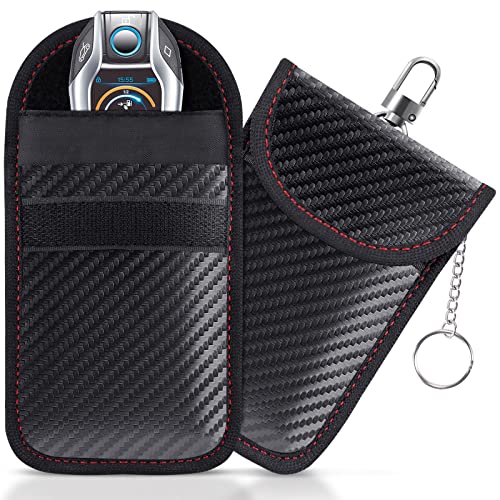 lanpard Faraday Pouch for Car Keys, Faraday Bag, Car RFID Signal Blocking Holder, Key Fob Protector, Key fob cage Block Signal Anti-Theft Fob Case (2 Pack)