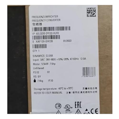 6SL3220-2YE22-0UF0 New and Sealed in Box 6SL32202YE220UF0 1 Year Warranty