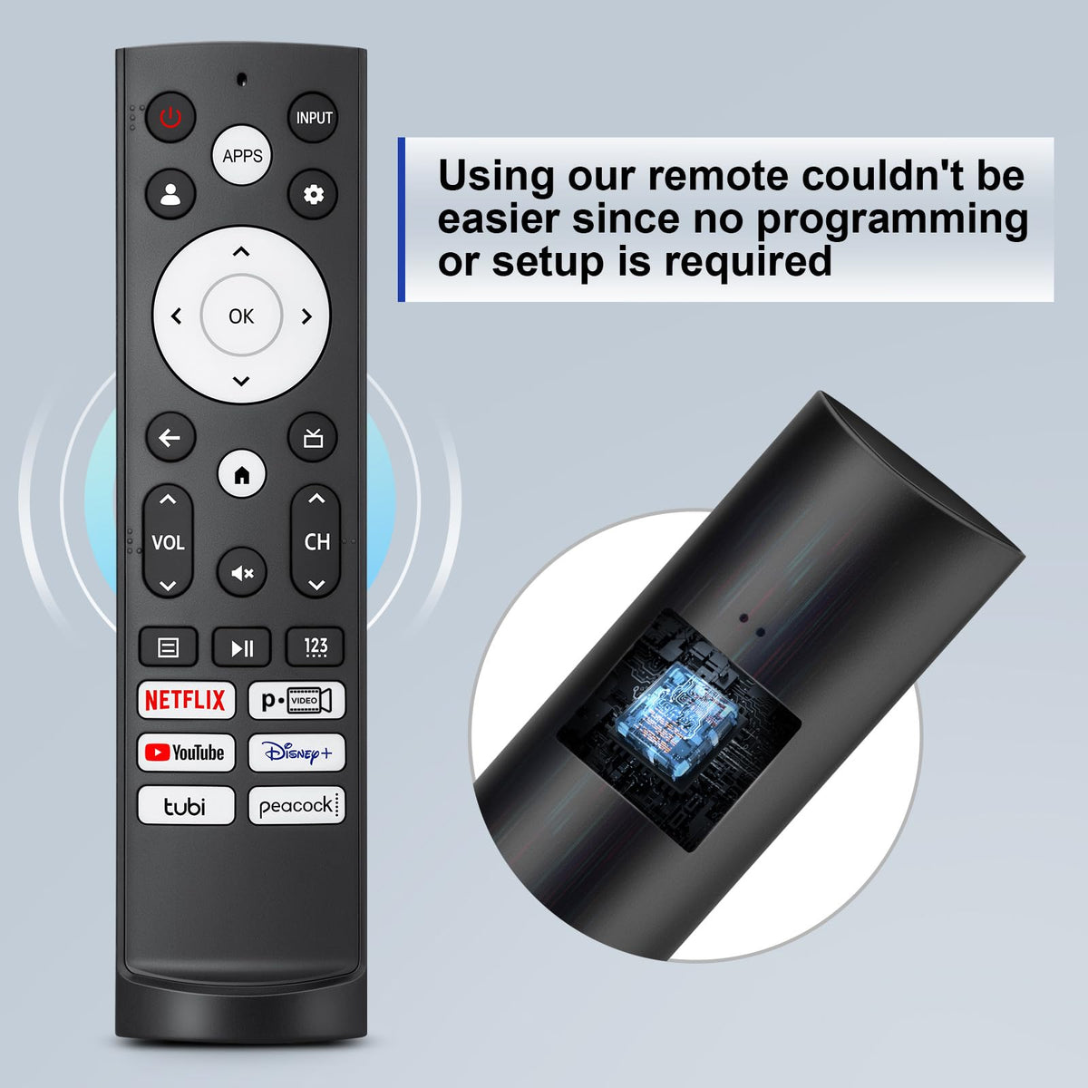 Replacement Remote Control for Hisense Smart Google TV，for Hisense UHD 4K ULED Google TVs