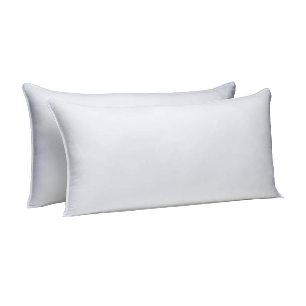 Amazon Basics Down Alternative Bed Pillows for Back and Side Sleepers, Medium Density, King Size, 36" x 20", White, 2-Pack