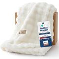 Bedsure Cloud Bubble Blanket, Soft Cozy Throw, Off White, 50"×60" | Lightweight Decorative, Fleece, Couch/Sofa/Bed, Soft, Cute, Gifts for Women, Room Decor