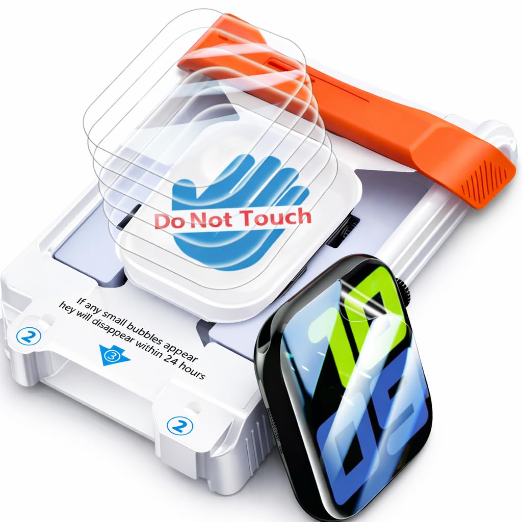JavoYion 6 Pack Screen Protector for Apple Watch Series 12/11/10 42mm, Easy | [Auto Alignment Box], Bubble Free Easy Install, No Lifting, Touch Sensitive, Anti Scratch Flexible Soft Film for Beginners