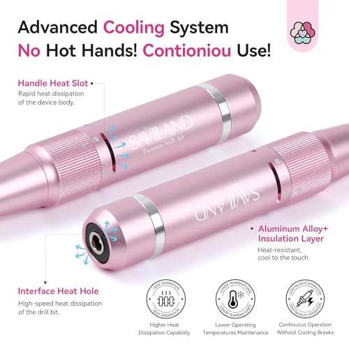 SAVILAND Nail Drill Professional 40000 RPM Cordless for Thick Acrylic Nails
