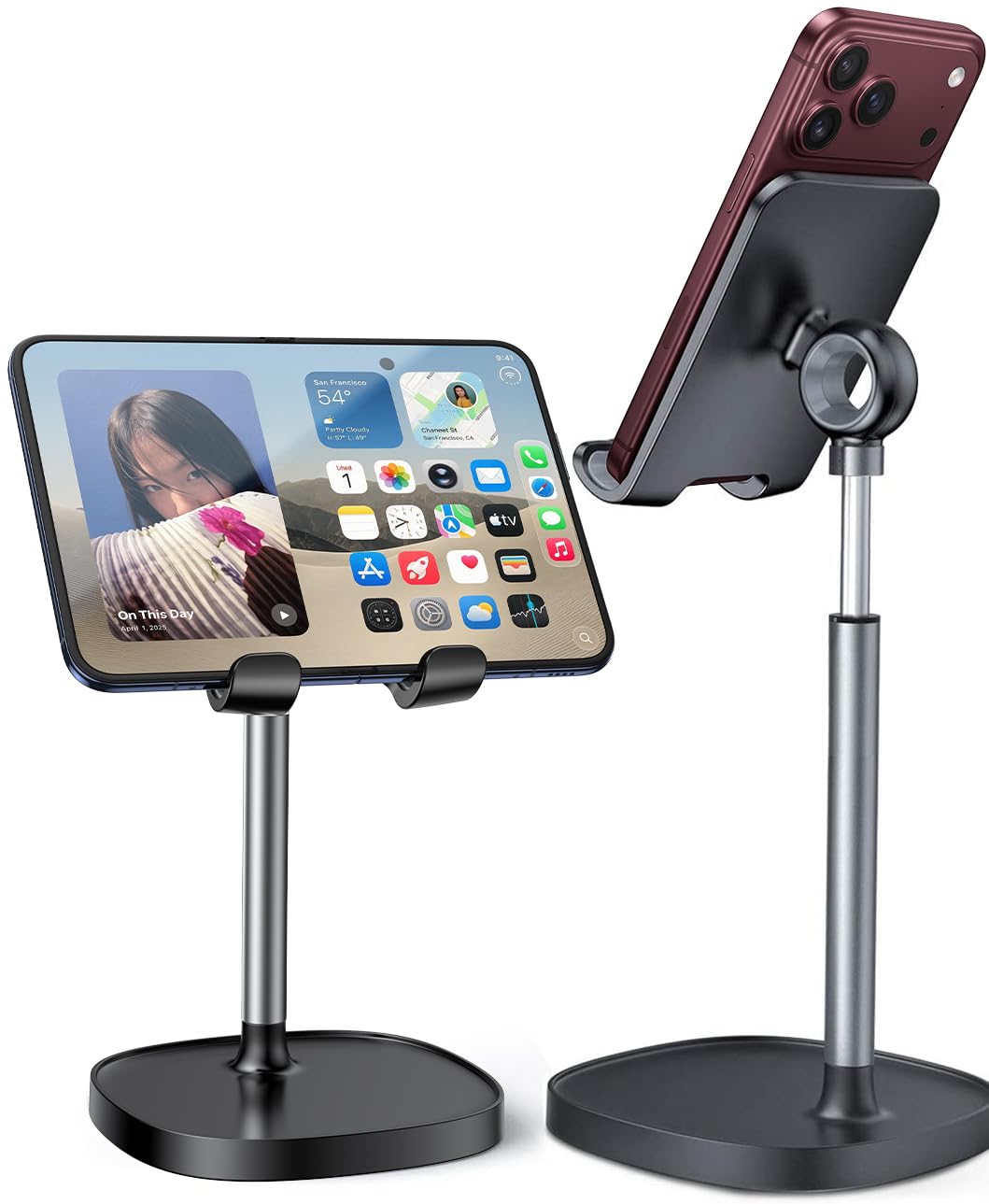 LISEN Cell Phone Stand Phone Holder for Desk, Office Decor Gadgets for Men | Office Gifts for Women, iPhone Stand, Gadgets for Men, Office Decor, Gaming Desk Accessories for Samsung Fold 8, Switch, iPad