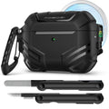 MOBOSI for AirPods Pro 3 Case, Fit for MagSafe, Black | Compatible with AirPods Pro 3rd Gen Cover, Military Grade Protection Shell with Lock, Cleaner Kit&Keychain for Men(2025)