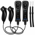 Motion Plus Wii Controllers 2Packs with Nunchucks, Wii Remote Controllers Compatible for wii and Wii U with Built in Motion Plus