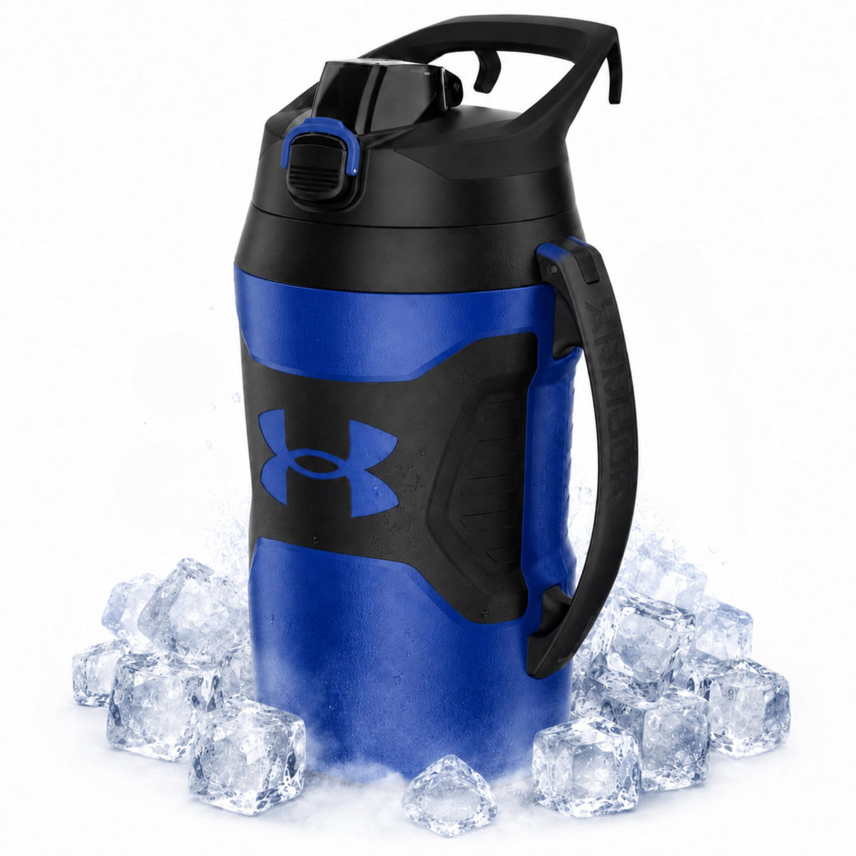 Under Armour Insulated Water Bottle with Handle & Fence Hook, Half Gallon Sports Water Jug, Leak-Resistant & BPA-Free for Baseball, Football & Gym - Royal/Black, 64oz
