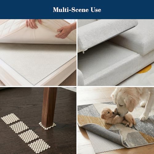 Veken Non Slip Rug Pad Gripper for Hardwood Floors, Strong Anti Slip and Skid Mat, Keep Rugs Safe and in Place for Tile, Carpet Liner Grippers Under Area Rugs, 2x3 Ft Pads